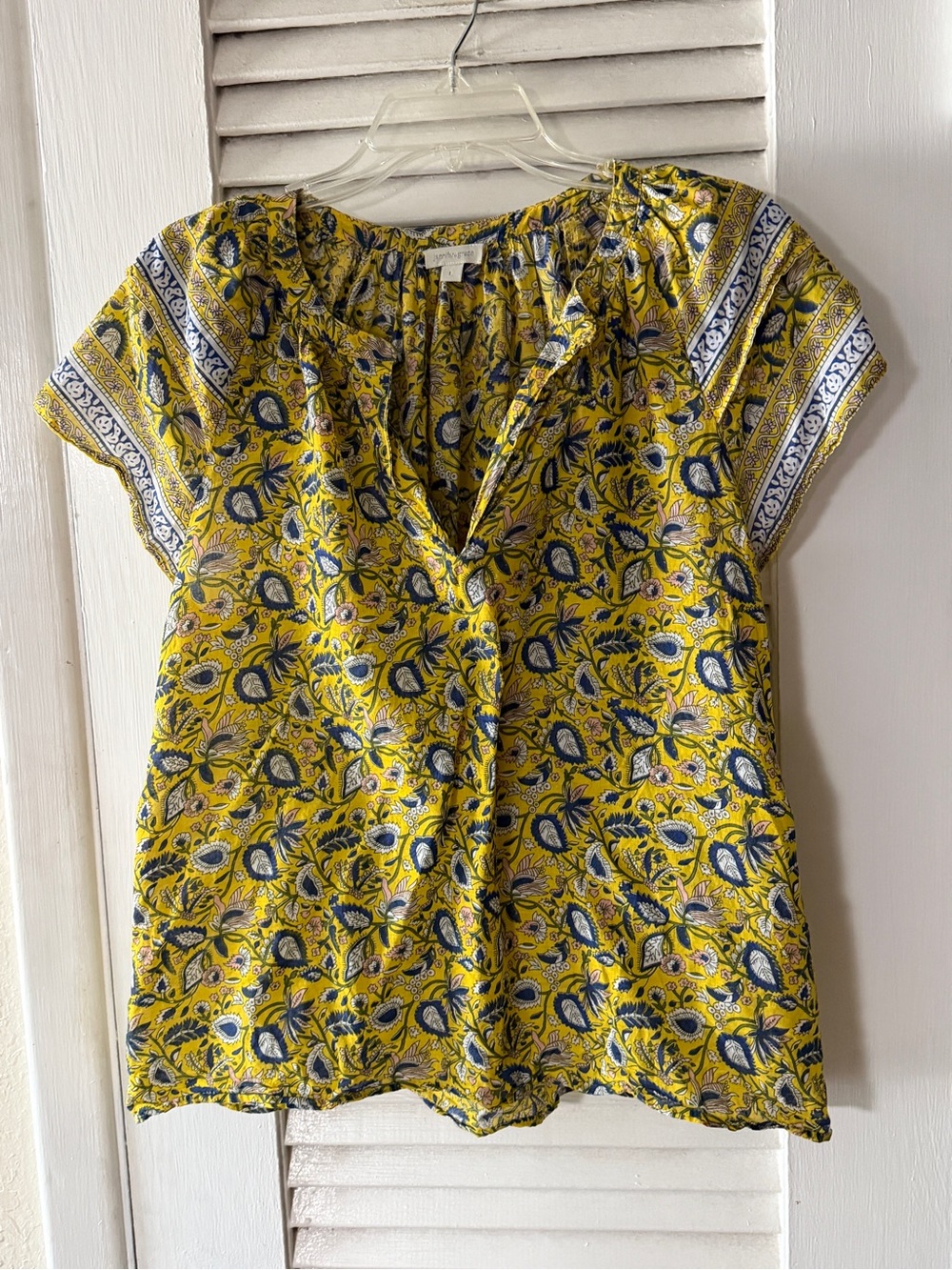 Jennifer & Grace Boho Yellow Floral Paisley Top - Picture 5 of 7